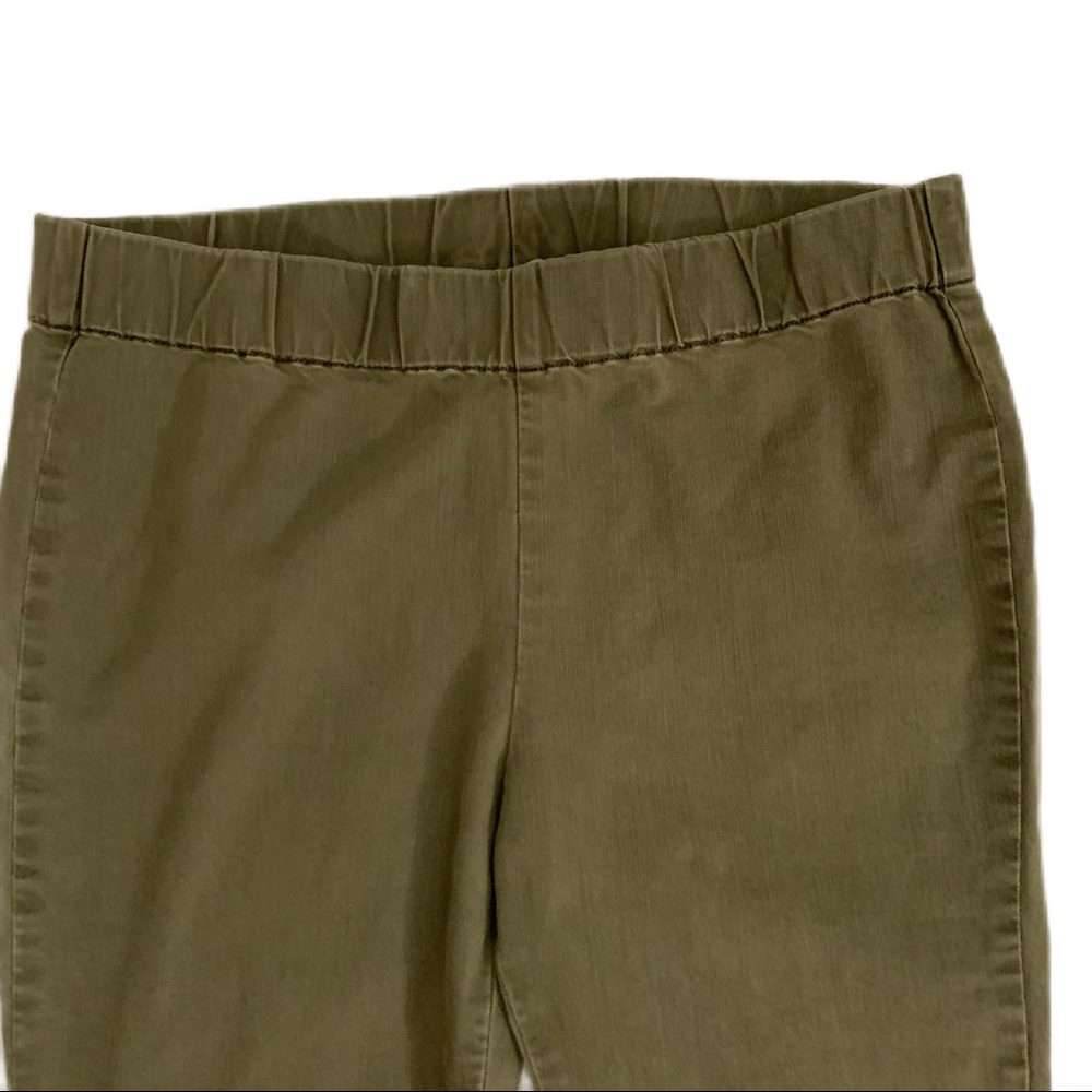 Soft Surroundings LP Metro Green Pull On Elastic Waist Snap Hem Denim Leggings - Picture 3 of 10